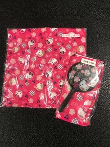 Sanrio Ichiban-Kuji Hello Kitty japonés Furoshiki y espejo de mano número de seguimiento - Imagen 1 de 9