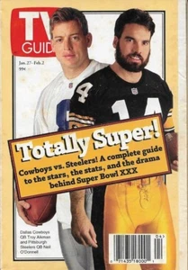 TV Guide Jan. 27 - Feb.2, 1996 TROY AIKMAN & NEIL O'DONNELL Cover - Picture 1 of 1