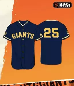 San Francisco Giants 2025 UC Berkeley (CAL) Special Event Jersey 4/25 sz MEDIUM - Picture 1 of 2