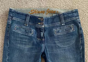 Women’s Next Skinny Retro Blue Vintage Y2K Low Rise Denim Jeans Size 12 R - Picture 1 of 6