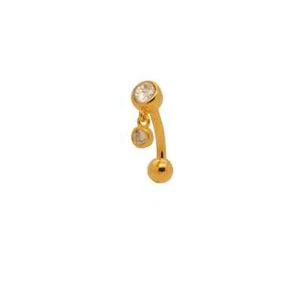 Petite Charm Dangle Reverse Belly Ring Shiny Stone Women Jewelry love gift - Picture 1 of 4