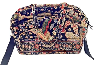 Borsa a mano Vera Bradley Versailles portafoglio laptop ritirata 2010 floreale trapuntata - Foto 1 di 11