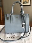 Coach Smooth Leather Crosby Carryall 33545 (W/Matching Wristlet)- Cornflower