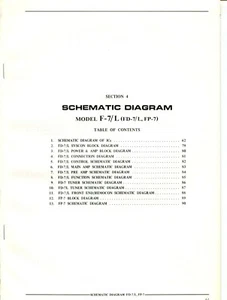Vintage Akai Model F-7/L FD-7/L, FP-7 Hi-Fi Music System Schematic Diagram - Picture 1 of 2