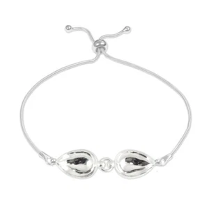 Sterling Silber Regulierbar Armbänder für Kleben Pear Form 10mm 14mm Strass - Bild 1 von 3