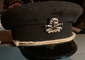 Ww2 Fascist Black Tall Hat Size 7 Original Italian Mfg &Repro Or Glory totenkopf - Picture 1 of 23