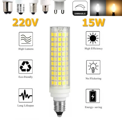 Led Light Bulb Dimmable G9 2835smd Corn Cool White 15watt E12 Ba15d Lights 220v - Image 1 of 4