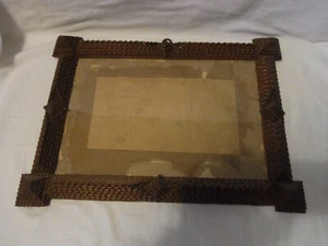 Tramp Art Picture Frame Chip Carved Antique German 18 3/8 x 14 1/8" #UEBN - Picture 1 of 16