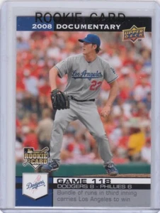 CLAYTON KERSHAW ROOKIE CARD 2008 Upper Deck Documentary LOS ANGELES DODGERS RC - Picture 1 of 2