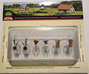 JTT Scenery 6 Pack of 5/8" Assorted Potted Plants #1 - Picture 1 of 1
