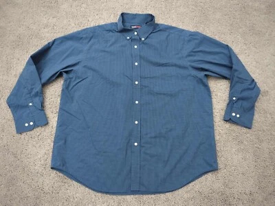 Roundtree & Yorke TravelSmart Button Up Shirt Mens XXL Blue Striped Casual - Image 1 of 4