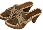 Sam Edleman Platform Sandals Women Chunky Shoe Wood Heel size 7 Woven Rope Boho