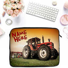 Personalised Tractor Tablet Sleeve Laptop iPad Case Zip Pouch Bag Boys ST176