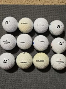 1 Dozen Quality Used Bridgestone Tour Mix Golf Balls + Free Tees - Picture 1 of 5