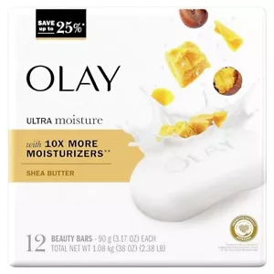 Olay Moisture Outlast Ultra Moisture Shea Butter Beauty Bar with Vitamin B3 12pk - Picture 1 of 4