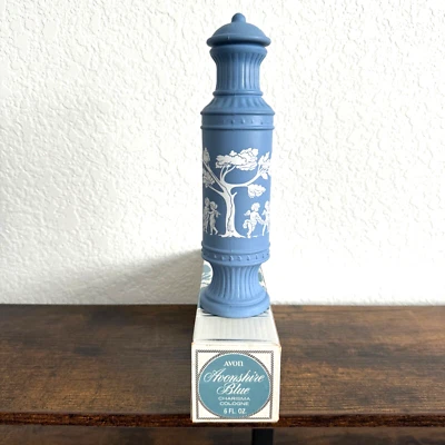 Botella de perfume Avon Avonshire azul carisma colonia ángeles querubines con caja_vacía Foto 1 de 4