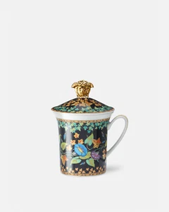 VERSACE BY ROSENTHAL, GERMAN "30 YEARS GOLD IVY" MUG WITH LID , 12 0Z - Picture 1 of 6