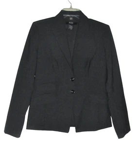Body By Victoria Womens Gray Two Button Stretch Blazer Jacket Sz 8 - Picture 1 of 14