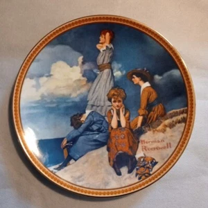 Plato Coleccionista "Waiting on the Shore" Rockwell's Mujer Redescubierta por Knowles - Imagen 1 de 10
