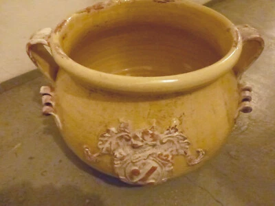 Großer Keramik Übertopf Jardinière mediterran antiqued handmade Italy - NEU - Bild 1 von 4