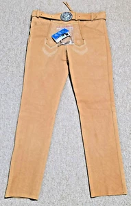 Unikat lange Trachtenlederhose Braun Lederhosen für Männer mit Gürtel Größe 50 - Bild 1 von 3