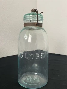 Vintage GLOBE Glass Fruit Jar 66 On Base ~ 10" ~ May 25, 1886 Patent - Picture 1 of 12