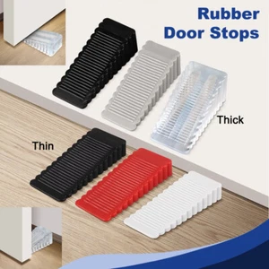 Rubber Door Stopper Wedge Plastic Door Stop Non-Slip Buffer Mute For Office Home - Picture 1 of 16