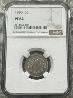 1880 NGC PF 64 Shield Nickel 5C Rare Date! - Image 1 of 4