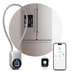Fingerprint Cable Lock, Fridge Lock with Fingerprint Bluetooth APP Control, S... - Picture 1 of 7