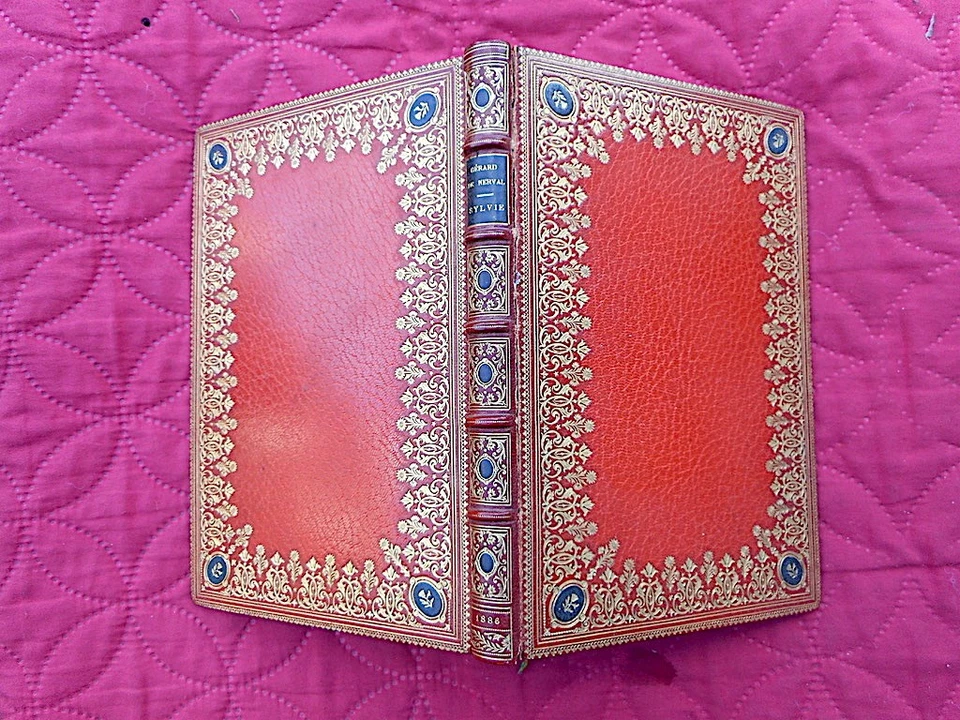 RELIURE MOSAIQUEE BRETAULT AQUARELLE Henry SOMM Sylvie NERVAL 1886 JAPON N° 86 - Photo 1/4