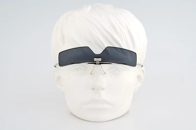 Dolce & Gabbana DG 375S 753 Vintage 90s wrap silver rectangle flip up sunglasses - Image 1 of 4