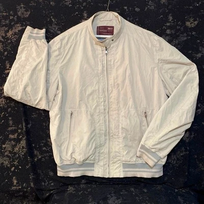 复古万宝路经典男式服装 MCS EU 58 FR 50 米色棕褐色轰炸机夹克 XXL — 第 1/4 张图片