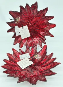 2er Set AKCAM WEIHNACHTSSTERN ROT BEILAGENTELLER 8,25" schöne Urlaubsdekoration - Bild 1 von 9