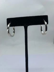 Pendientes de aro gruesos de plata de ley de 3 mm - Imagen 1 de 8