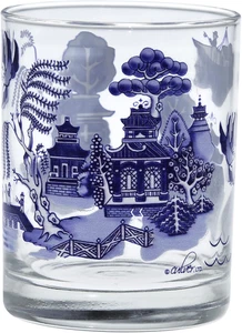 Juego de 2 vasos dobles antiguos Blue Willow DOF, 13,5 onzas, caja de regalo - Imagen 1 de 12