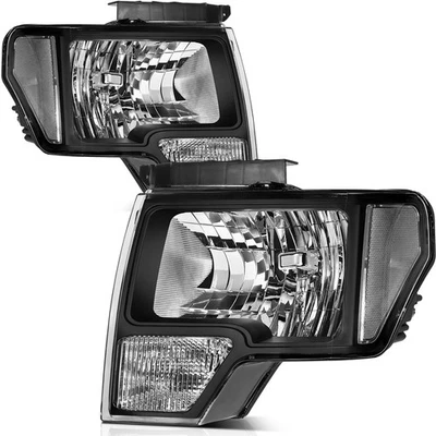 For 2014-2009 Ford F-150 Left+Right Replacement Smoke Chrome Headlights Assembly - Image 1 of 4