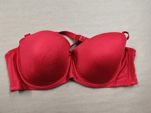 Leicht gebrauchter einfarbiger roter BH mit gepolsterten Bügeln, Größe 44dd - Bild 1 von 13