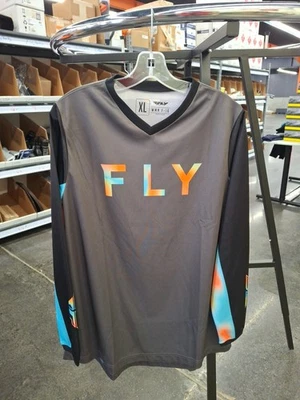 Camiseta Fly Racing WMN F-16 feminina GG cinza/rosa/azul 376-821X - Imagem 1 de 2