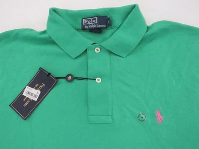 vintage Ralph Lauren Polo Shirt Mens M Green mesh 100% Cotton deadstock NEW - Image 1 of 4