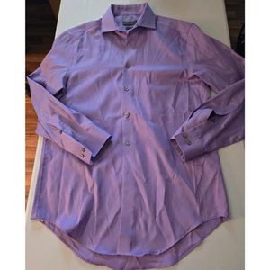Calvin Klein Slim Fit Non Iron Dress Shirt Mens 15 Long Sleeve Purple - Picture 1 of 6