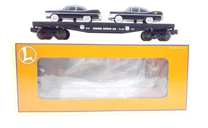 Lionel Train 6-17557 Route 66 Flat Car w/ Black & Whit Sedans 9823-7 Never Used - Picture 1 of 11