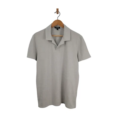 Express Men's Textured Knit Johnny Collar Polo Shirt Size L - Image 1 of 4