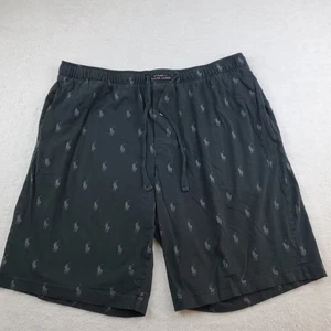 Polo Ralph Lauren Sleepwear Shorts Mens Large Black Pony Print Lounge Pajama - Picture 1 of 17