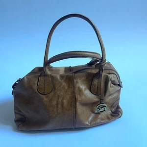 Nero Giardini hellbraune Leder Umhängetasche Made in Italy Top Griffe Spiegel innen - Bild 1 von 6