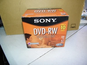 New SONY DVD-RW 10 PACK Disc 10DMW47L2 120 Minutes 4.7 GB/Go - Picture 1 of 2