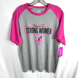 Susan G. Kamen Women's T-Shirt Size Large Gray/Pink Breast Cancer Awareness NEW - Picture 1 of 6