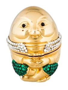 Judith Leiber Humpty Dumpty Crystal PillBox Red White Black Green Vintage gyuh - Picture 1 of 5