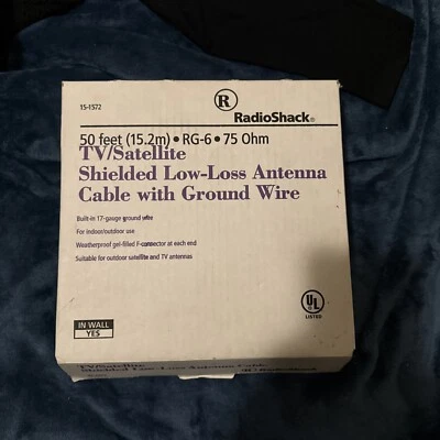 NIB 50 Foot Dual-Shielded Coaxial Cable for indoor/outdoor use RadioShack!!! - Image 1 of 4