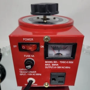 Transformador variable monofásico TDGC-0,5 K 110 Vac 60 Hz entrada 0-130 V salida Variac NUEVO - Imagen 1 de 7