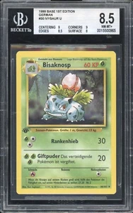 1999 Pokemon DEUTSCH 1. Edition Base Set Bisaknosp-Ivysaur 30/102 BGS 8,5 NM-MT+ - Bild 1 von 2
